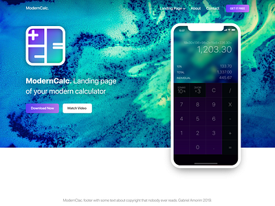 Landing Page calculator app dailyui landingpage