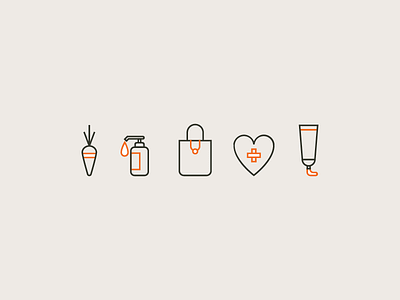 Ambacht icons concept ambacht bag bottle carrot craft heart icon icons item paint pump tube