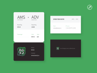 MOIJ Business card & boarding pass