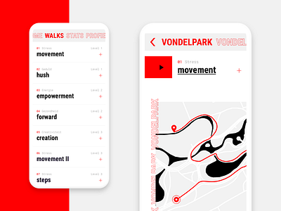 Walking routes - App concept