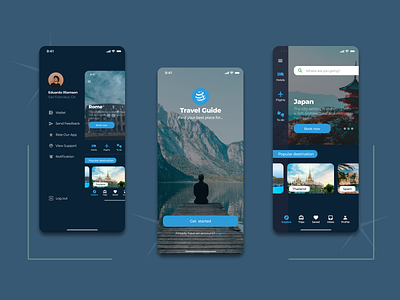 Travel Guide Mobile App Design app branding design ui ux