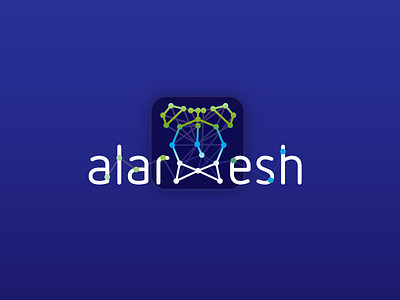 AlarMesh Icon Concept alarm app blue clock dark dots gradient icon ios mesh ring