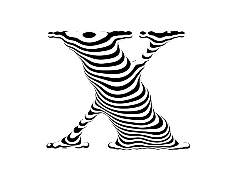 Optical X 3d type 3d typography black and white black and white typography digital type illusion op art optical illusion optical typography stripes typography