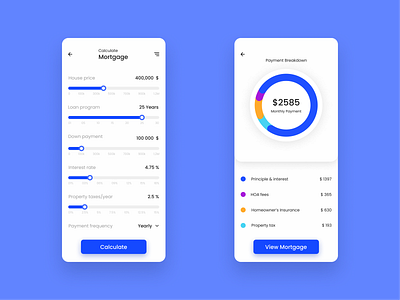 Day - 004 Calculator calc calculator calculator app calculator ui daily004 dailyui mortgage mortgage calculator ui