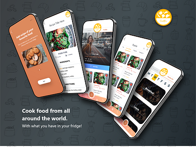 FoodFlix- Food App app app design branding chef design food illustration light mode logo minimal recipes ui user experience user interface ux vegetable visual design yellow