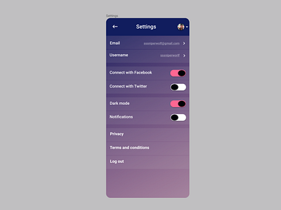 DailyUI #7 Settings