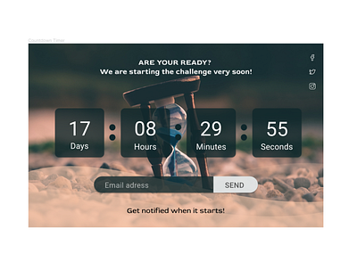 Countdown timer #14 14 2d challenge countdown dailyui dailyuichallenge desktop newbie overlay timer ui ux web