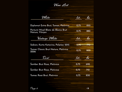 Pricing - Wine List for DailyUI 30
