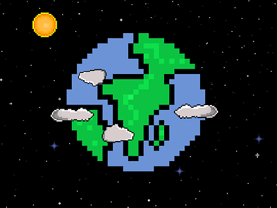 My Pixel Earth <3 art challenge cosmos creative design dribbble earth game game design gaming logo pastel pixel pixel art planets playoff rebound sun ui ux