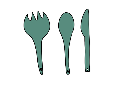 Camping utensils set icons