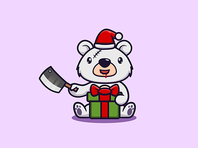 Christmas Gift for Horror Bear animation branding design graphic design illustration logo vector
