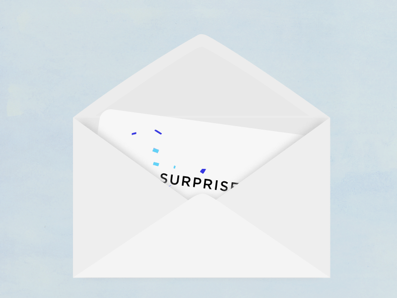 Email animation animation confetti envelope gift card surprise