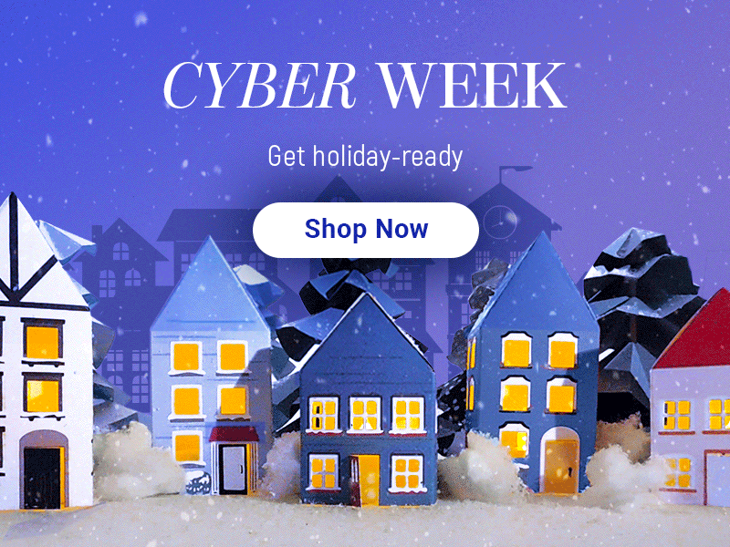 Cyber Monday animation cyber monday holiday house houses snow winter
