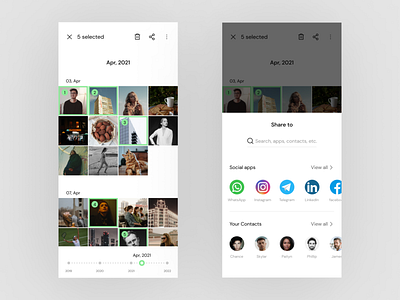 Daily UI challenge Gallery App's share feature