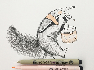 Drumroll, please! anteater drum herring haggis inktober wip
