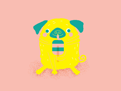 Pug...sicle dog dogdaysofsummerart popsicle pug summer