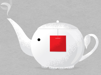 Tea Time elephant illustration tea