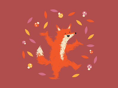 Fox & Fall fall fox herring haggis illustration leaf mushroom