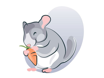 Chinchilla animals carrot chinchilla feed grey illustration packaging pet rodents