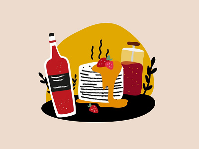 Wine & crepes crepes food illustration pankake tea week wine