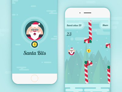 Santa Bits - mobile game app bitcoin christmas flappy bird mobile game santa