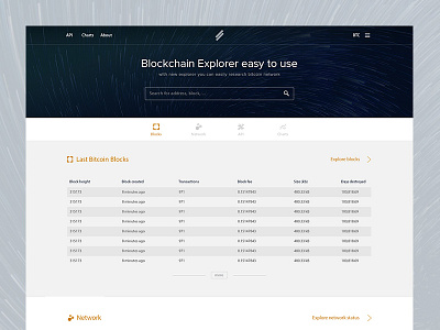 Block Explorer Experiment bitcoin blockchain cryptocurrency exchange landing page