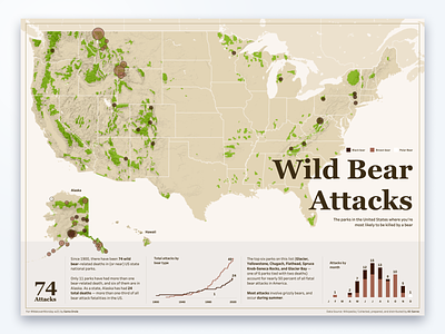 Wild Bear Attacks DataVisualization datastory datavisualization dataviz design