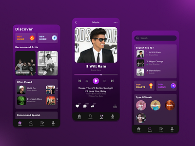 Music App app designer mobile music musicplayer ui ux
