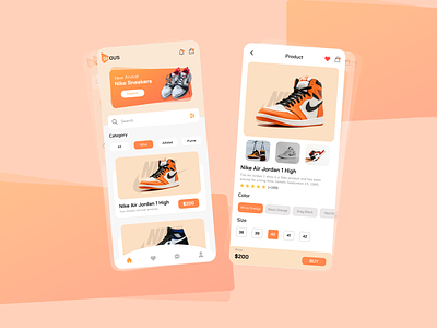 Shous mobile app branding design moblie app shoe shop ui ux