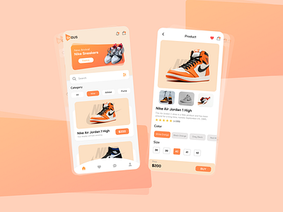 Shous mobile app branding design moblie app shoe shop ui ux