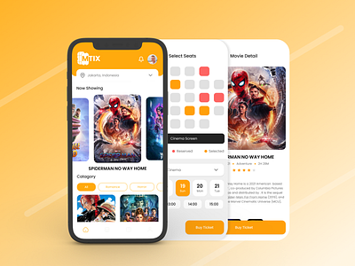 MTIX APP app branding casestudy cinema cinema ticket design movie mtix ui ui design ux