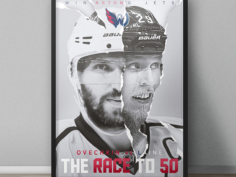 Alex Ovechkin/Patrik Laine Poster Design digital art graphic design hockey laine marketing nhl ovechkin photoshop poster retouch social media sports edit