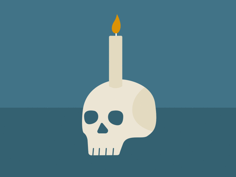 Humerus candle holder candle flame gif giftober halloween humerus skull thefuturchallenge