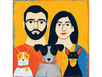 Mi Famila dogs family love marriage portrait