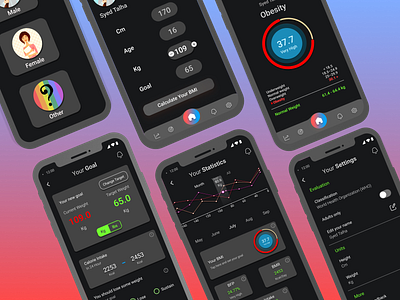 BMI Calculator App(OLD PROJECT) animation app app ui blush bmi app bmi calculator body mass index app branding calculator app design fitness graphic design illustration logo motion graphics ui