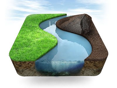 Story Environmental 3d 3d logo cinema 4d environment logo river