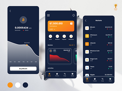 Swappy Cryptocurrency App Concept 3d andriod animation branding design graphic design illustration ipad ui logo mobile ui mobile ui design motion graphics ui uiux user experience user interface website website design