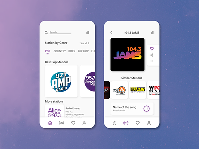 Music Radio Station App UI Design