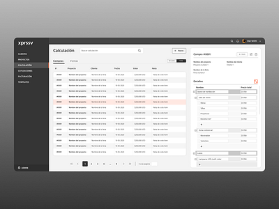 Internal Team dashboard