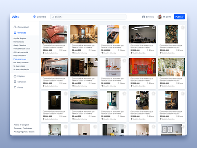 Listing interface design app design blue blue ui caigslist design interface interface design lightmode listing marketplace ui ui design ui inspiration ui inspo ui ux ux web design