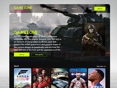 Gamezone website uiux design design graphic design ui ux