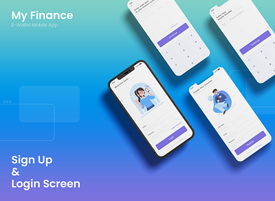 My Finance - Sign Up & Login Screen app design login mobile app sing up ui uiux user experienxe user interface ux
