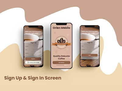 Sign Up & Login Screen adobeillustrator app design branding coffee coffeebrand design figma graphic design mobile app photoshop ui uiux user experience user interface ux