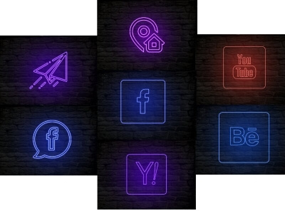 Neon light Effect Icon 2022 3d animation app black branding business business card design design flyer design graphic design icon illustration light logo motion graphics n neon neon light icon effect ui