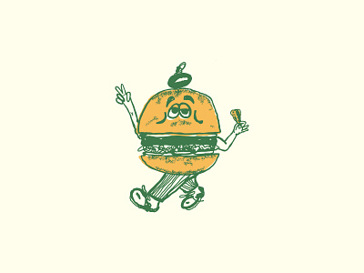 Mascot Illustration branding burger design drawing graphic design hamburger icon illustration illustrator logo mascot menu merchandise