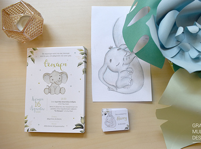 Cute Elephant design elephant graphic design graphicdesigner illustration invitation limassol watercolor drawing