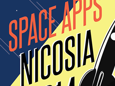 Space Apps Nicosia | 2014 design event illustration nasa poster retro rocket space apps