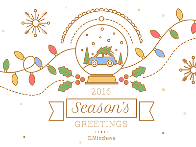 Seasonal Greetings christmas design gold line winter xmasgreetings