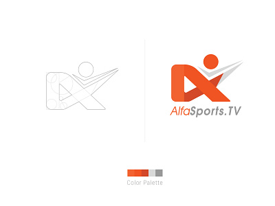 Re-design - Logo alphasports branding flat logo sports