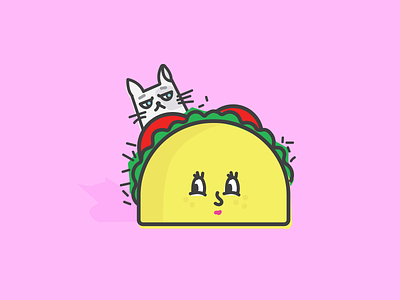 Taco lovers california cat character food icon illustration pasadena taco tacos tacotruck
